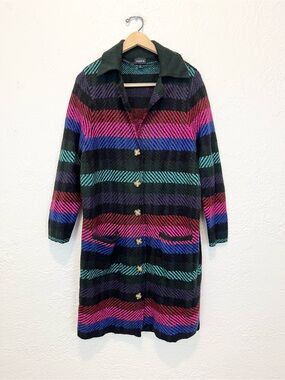 Torrid Long Cardigan Sweater Jacket Black Purple Long Sleeve Warm 0X Large L